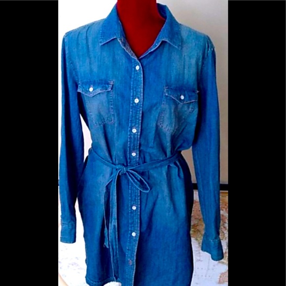 Dresses Belted Denim Shirt Dress Xxl Nwt Poshmark